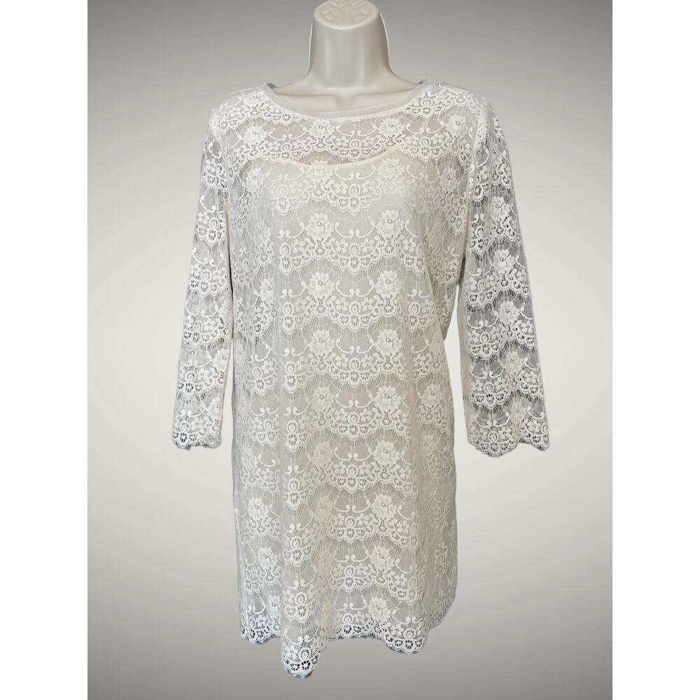 LACE Over a Satin Slip Dress. XXI. Brand, Medium, Very pretty, 3/4 sleeves